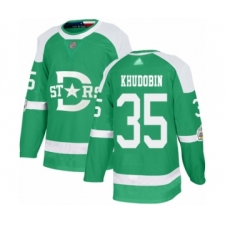 Men's Dallas Stars #35 Anton Khudobin Authentic Green 2020 Winter Classic Hockey Jersey