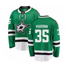 Men's Dallas Stars #35 Anton Khudobin Authentic Green Home Fanatics Branded Breakaway NHL Jersey