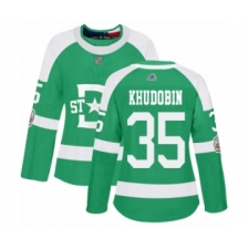 Women's Dallas Stars #35 Anton Khudobin Authentic Green 2020 Winter Classic Hockey Jersey