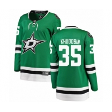 Women's Dallas Stars #35 Anton Khudobin Authentic Green Home Fanatics Branded Breakaway NHL Jersey