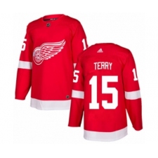 Men's Adidas Detroit Red Wings #15 Chris Terry Premier Red Home NHL Jersey