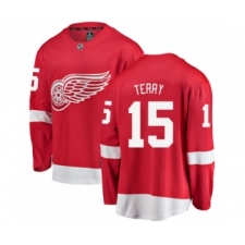 Men's Detroit Red Wings #15 Chris Terry Authentic Red Home Fanatics Branded Breakaway NHL Jersey
