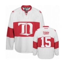 Men's Reebok Detroit Red Wings #15 Chris Terry Premier White Third NHL Jersey