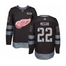Men's Adidas Detroit Red Wings #22 Wade Megan Authentic Black 1917-2017 100th Anniversary NHL Jersey