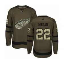 Men's Adidas Detroit Red Wings #22 Wade Megan Authentic Green Salute to Service NHL Jersey