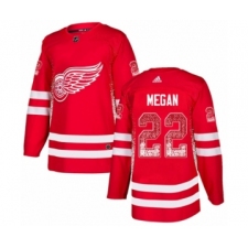Men's Adidas Detroit Red Wings #22 Wade Megan Authentic Red Drift Fashion NHL Jersey