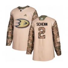 Youth Adidas Anaheim Ducks #2 Luke Schenn Authentic Camo Veterans Day Practice NHL Jersey