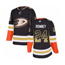 Men's Adidas Anaheim Ducks #24 Carter Rowney Authentic Black Drift Fashion NHL Jersey