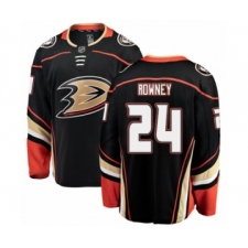 Men's Anaheim Ducks #24 Carter Rowney Authentic Black Home Fanatics Branded Breakaway NHL Jersey