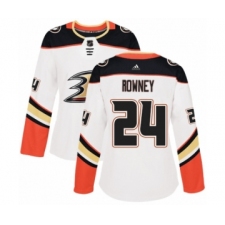 Women's Adidas Anaheim Ducks #24 Carter Rowney Authentic White Away NHL Jersey