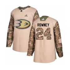 Youth Adidas Anaheim Ducks #24 Carter Rowney Authentic Camo Veterans Day Practice NHL Jersey