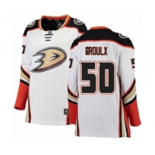 Women's Anaheim Ducks #50 Benoit-Olivier Groulx Authentic White Away Fanatics Branded Breakaway NHL Jersey