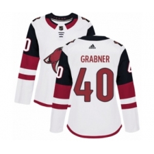 Women's Adidas Arizona Coyotes #40 Michael Grabner Authentic White Away NHL Jersey