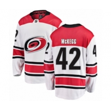 Men's Carolina Hurricanes #42 Greg McKegg Authentic White Away Fanatics Branded Breakaway NHL Jersey