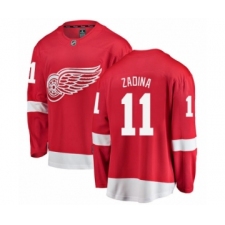 Men's Detroit Red Wings #11 Filip Zadina Authentic Red Home Fanatics Branded Breakaway NHL Jersey