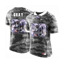 TCU Horned Frogs 20 Deante Gray Gray With Portrait Print College Football Limited Jersey