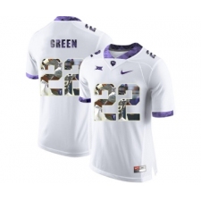 TCU Horned Frogs 22 Aaron Green White With Portrait Print College Football Limited Jersey