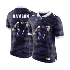 TCU Horned Frogs 47 P.J. Dawson Purple With Portrait Print College Football Limited Jersey