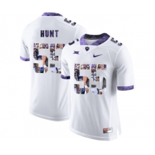 TCU Horned Frogs 55 Joey Hunt White With Portrait Print College Football Limited Jersey