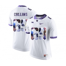 TCU Horned Frogs 69 Aviante Collins White With Portrait Print College Football Limited Jersey