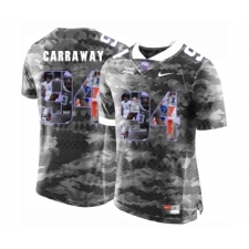 TCU Horned Frogs 94 Josh Carraway Gray With Portrait Print College Football Limited Jersey