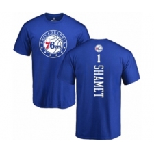 NBA Nike Philadelphia 76ers #1 Landry Shamet Royal Blue Backer T-Shirt