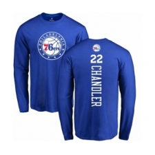 NBA Nike Philadelphia 76ers #22 Wilson Chandler Royal Blue Backer Long Sleeve T-Shirt
