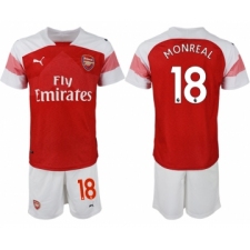 2018-19 Arsenal 18 MONREAL Home Soccer Jersey