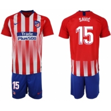 2018-19 Atletico Madrid 15 SAVIC Home Soccer Jersey