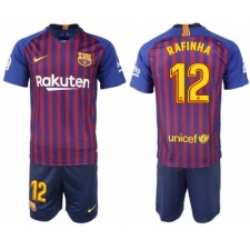 2018-19 Barcelona 12 RAFINHA Home Soccer Jersey