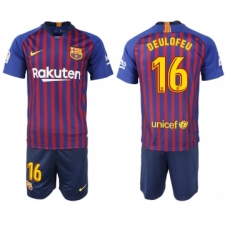2018-19 Barcelona 16 DEULOFEU Home Soccer Jersey