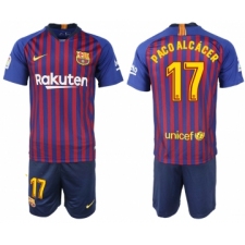 2018-19 Barcelona 17 PACO ALCACER Home Soccer Jerseyy