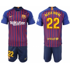 2018-19 Barcelona 22 ALEIX VIDAL Home Soccer Jersey