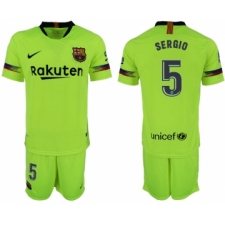 2018-19 Barcelona 5 SERGIO Away Soccer Jersey