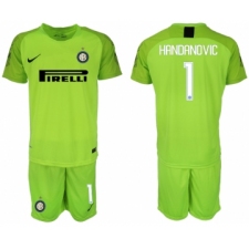 2018-19 Inter Milan 1 HANDANVIC Fluorescent Green Goalkeeper Soccer Jersey