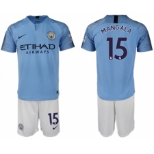 2018-19 Manchester City 15 MANGALA Home Soccer Jersey