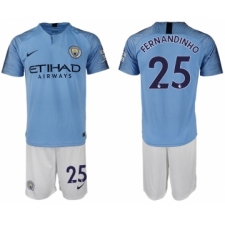 2018-19 Manchester City 25 FERNANDINHO Home Soccer Jersey