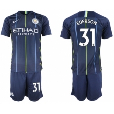 2018-19 Manchester City 31 EDERSON Away Soccer Jersey