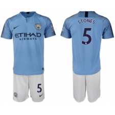 2018-19 Manchester City 5 STONES Home Soccer Jersey