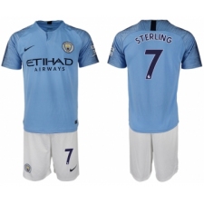 2018-19 Manchester City 7 STERLING Home Soccer Jersey
