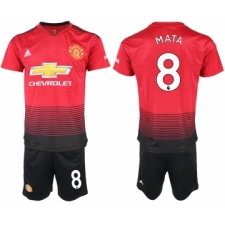 2018-19 Manchester United 8 MATA Home Soccer Jersey