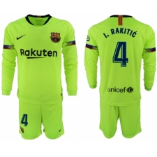 2018-19 Barcelona 4 I. RAKITIC Away Long Sleeve Soccer Jersey