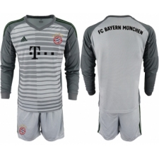 2018-19 Bayern Munich Gray Long Sleeve Goalkeeper Soccer Jersey