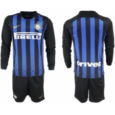 2018-19 Inter Milan Home Long Sleeve Soccer Jersey