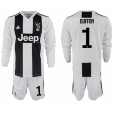 2018-19 Juventus 1 BUFFON Home Long Sleeve Soccer Jersey
