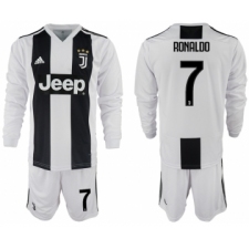 2018-19 Juventus 7 RONALDO Home Long Sleeve Soccer Jersey