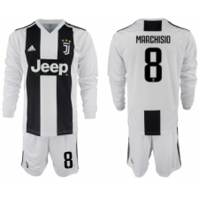 2018-19 Juventus 8 MARCHISIO Home Long Sleeve Soccer Jersey
