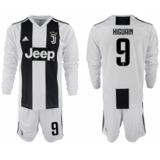 2018-19 Juventus 9 HIGUAIN Home Long Sleeve Soccer Jersey