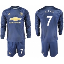 2018-19 Manchester United 7 ALEXIS Away Long Sleeve Soccer Jersey