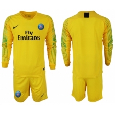 2018-19 Pari Saint-Germain Yellow Goalkeeper Long Sleeve Soccer Jersey